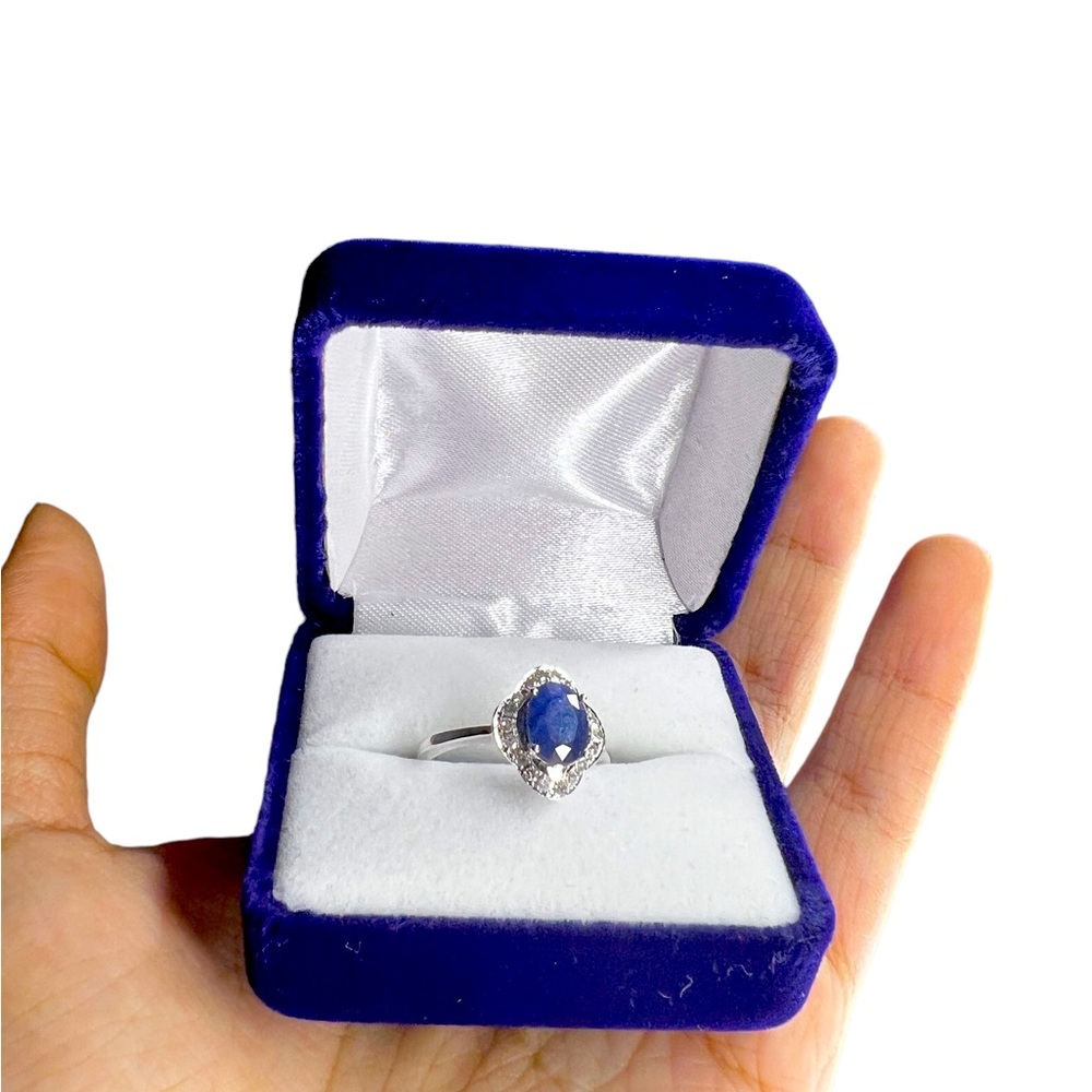 14kw blue sapphire diamond size 7.5 - Picture 4 of 5